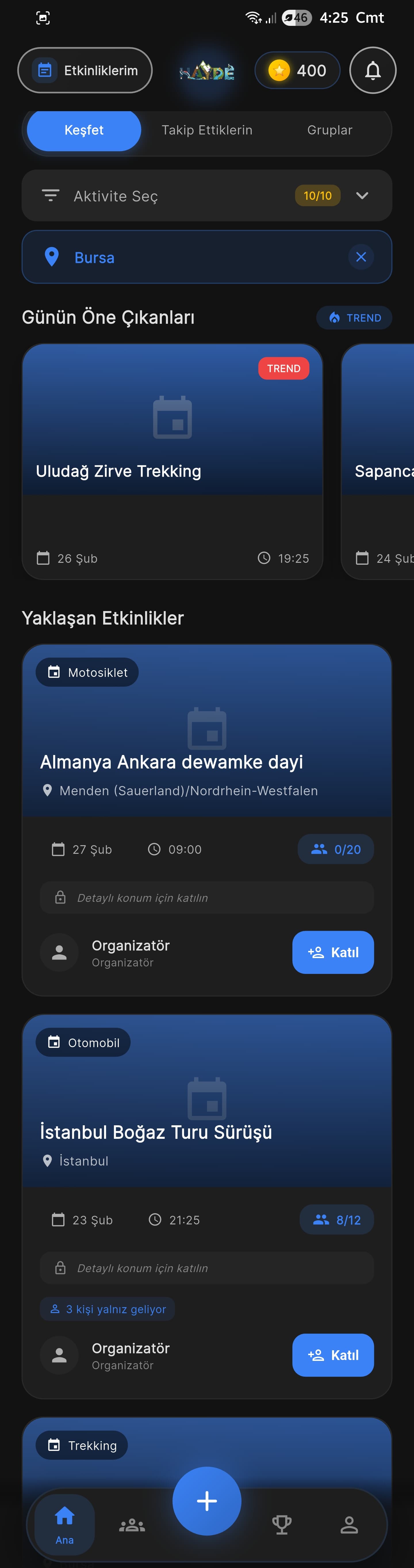 Etkinlik akışı